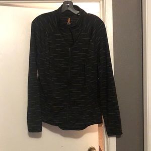 Blk white athletic zip up jacket